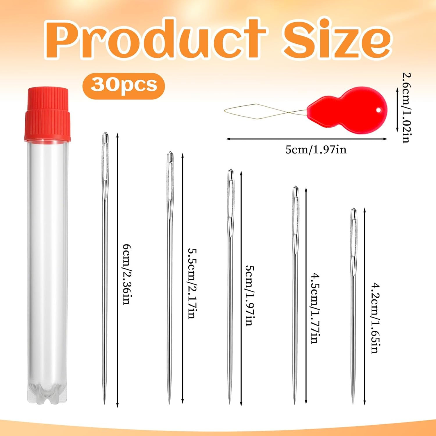 30 PCS Leather Needles for Hand Stitching Large Eye Sewing Needles Heavy Duty 5