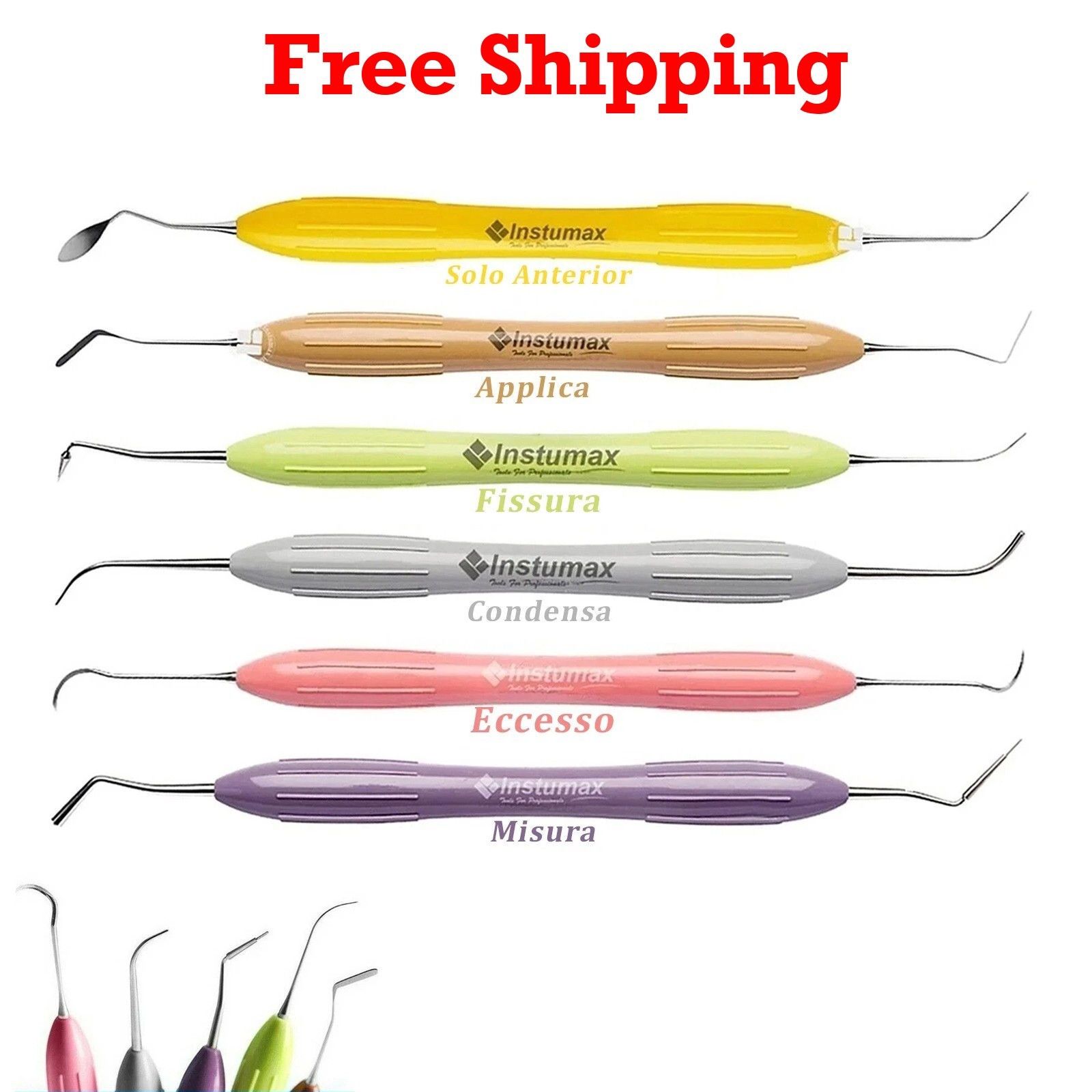 Dental Composite Resin Filling Spatulas Aesthetic Restoration Instruments set 6