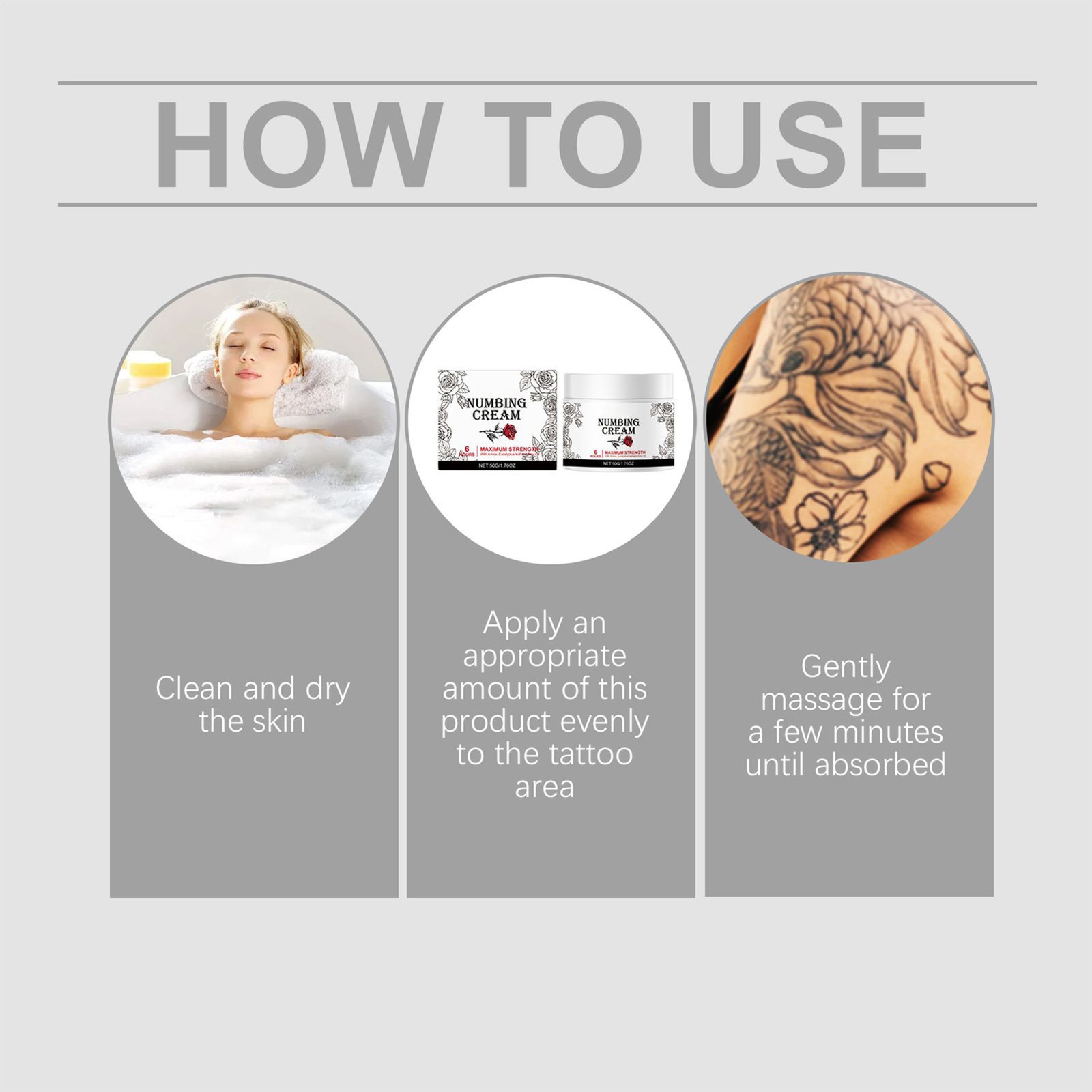 New Tattoo Numibing Cream Gel 50g - Calming Moisturizer Moisturizing Lotion