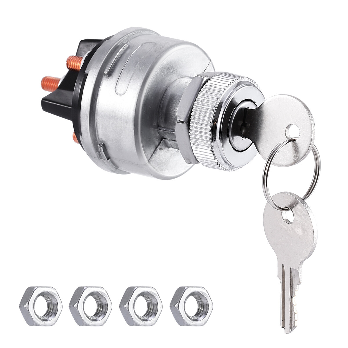 2 PACK Ignition Switch with Key, 4 Position Universal Key Ignition Switch 12v