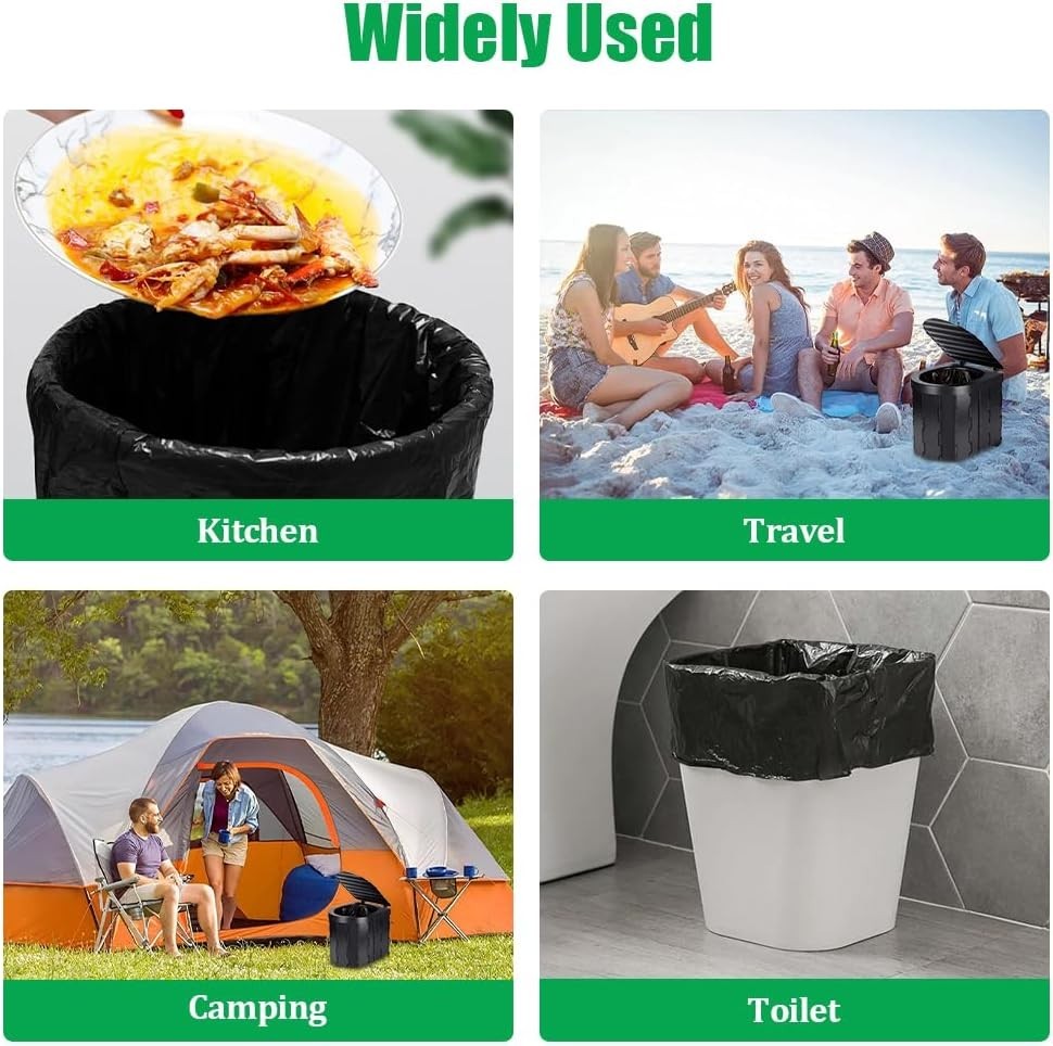 120 Pack Camping Toilet Bags 30L Heavy Duty Portable Waste Liners Black