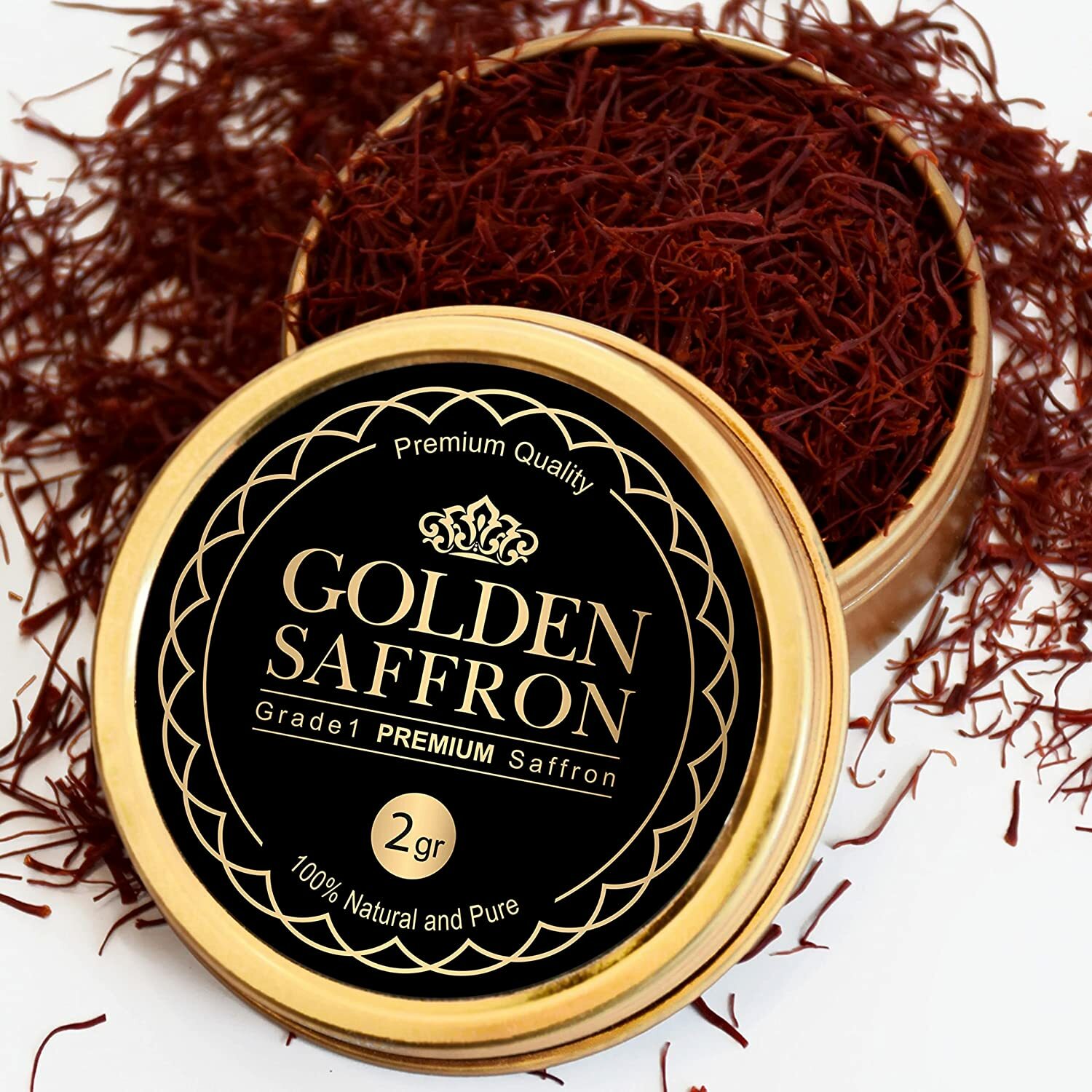 Golden Saffron, Finest Pure Premium All Red Saffron Threads, Grade A+
