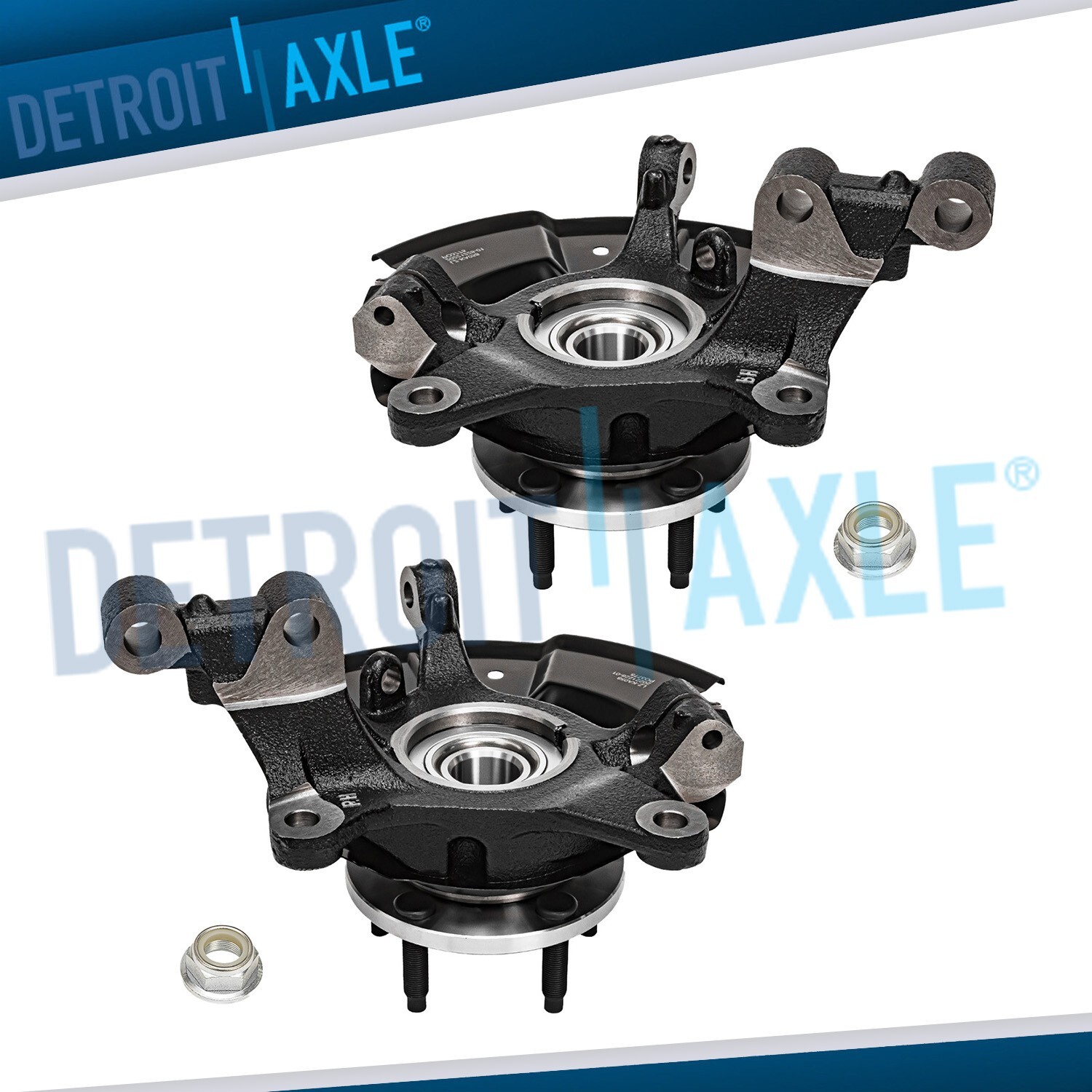 Front Steering Knuckles & Wheel Hub Bearings Assembly for 2011 - 2014 Ford Edge