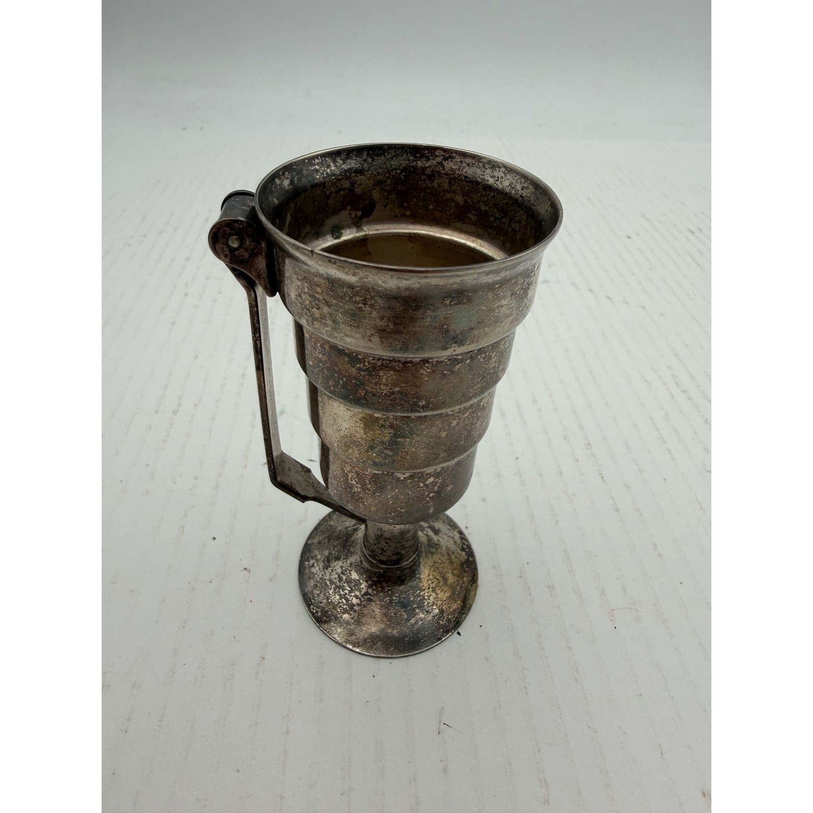 Vintage Silver Jigger Bar Tool Shot Glass Measure 2oz G3