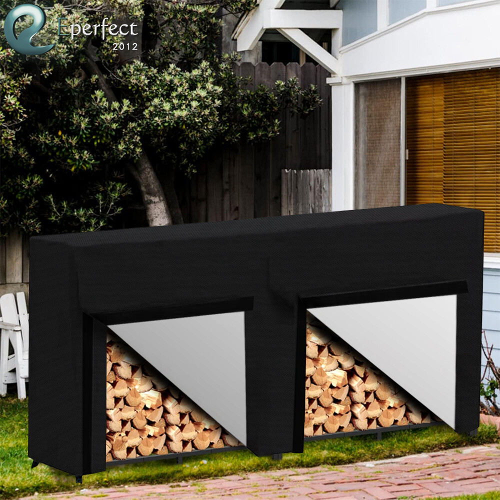 8FT Firewood Log Rack Cover Waterproof Heavy Duty Outdoor Wood Holder Protector