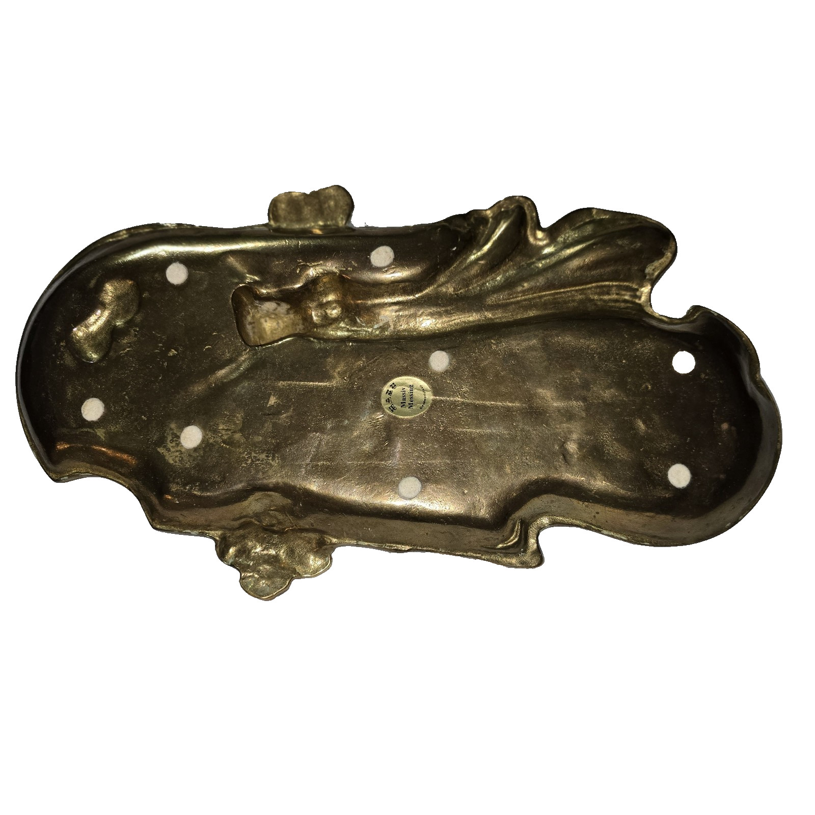 Art Nouveau German Woman in the Water Gentleman's Card Holder Bronze Tray