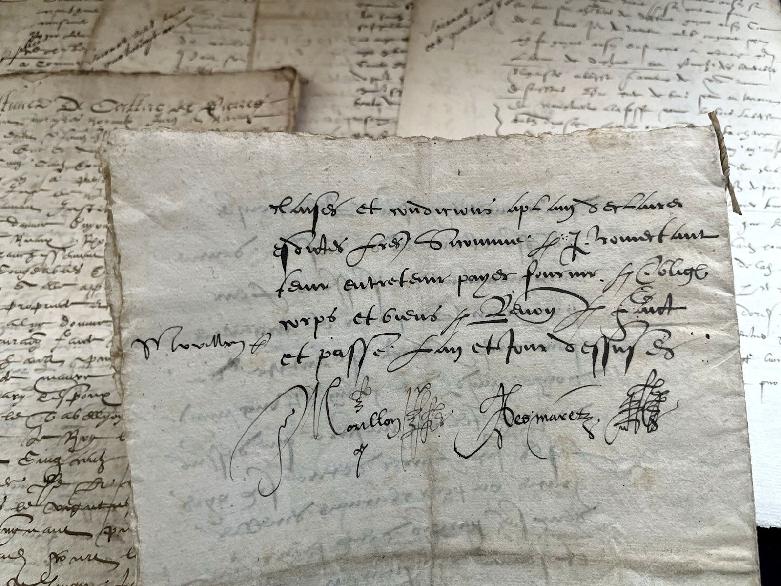 AUTHENTIC RENAISSANCE ERA WATERMARKED PAPER MANUSCRIPT from 1500s
