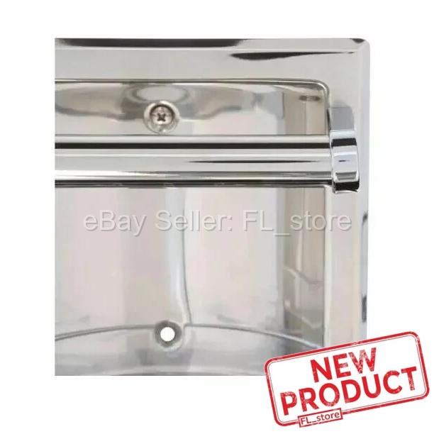 Stainless Steel Recessed Soap Dish w/ Grab Bar Bathroom Bath Shower Silver