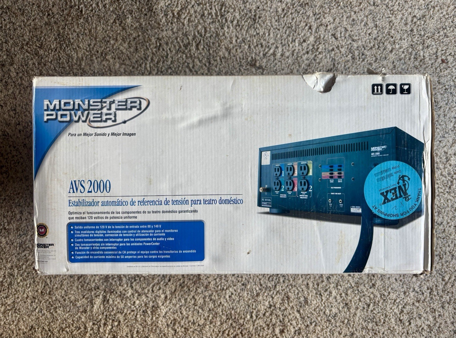 Monster Power Pro AVS 2000 Automatic Voltage Stabilizer , New In Box