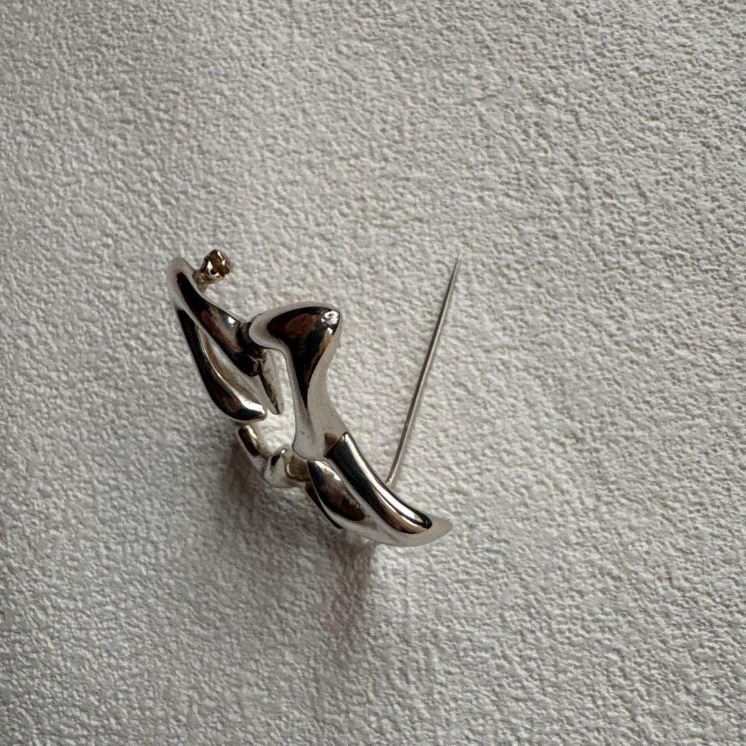 Tiffany & Co. Plumeria Flower Brooch Pin Sterling Silver SV925 No Box Rare