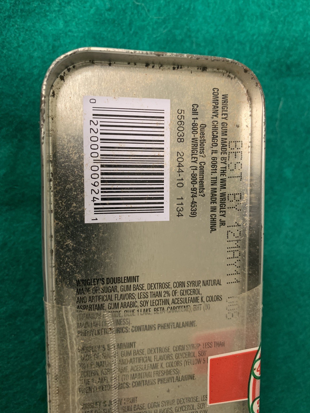 2010 Wrigleys Doublemint Chewing Gum Factory Sealed Christmas Tin