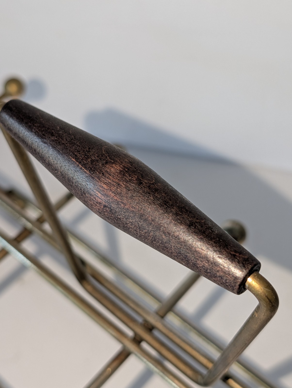 Vtg Wire Metal Caddy ONLY Rack Beverage Holder Mid Century MCM 8 Glasses