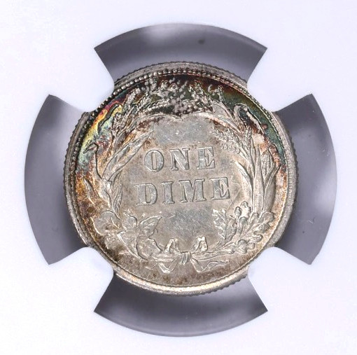 1893 10c NGC UNC DETAILS ~ ATTRACTIVE UNCIRCULATED SILVER BARBER DIME