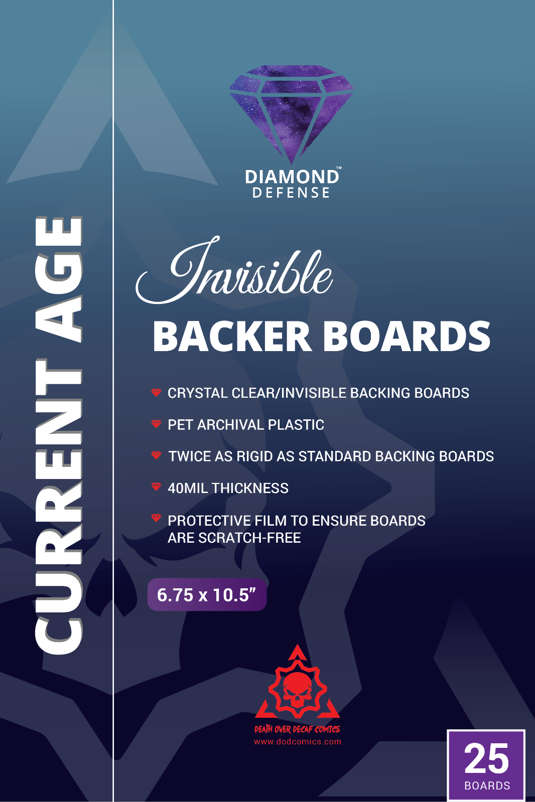 25 Crystal CLEAR COMIC BACKER BOARDS