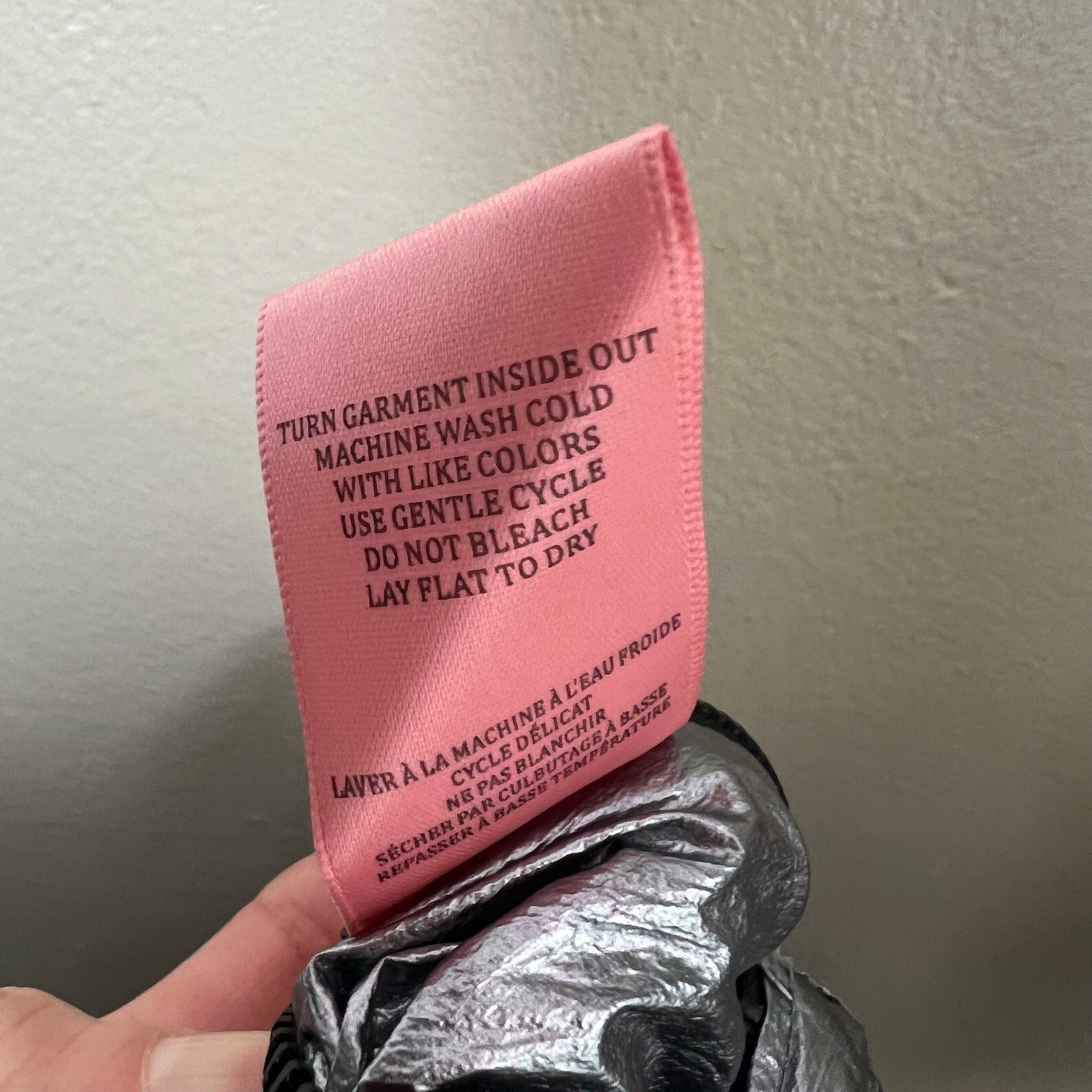 Blank NYC Reversible Jacket Medium Girls Silver Black Metallic Foil Packable New