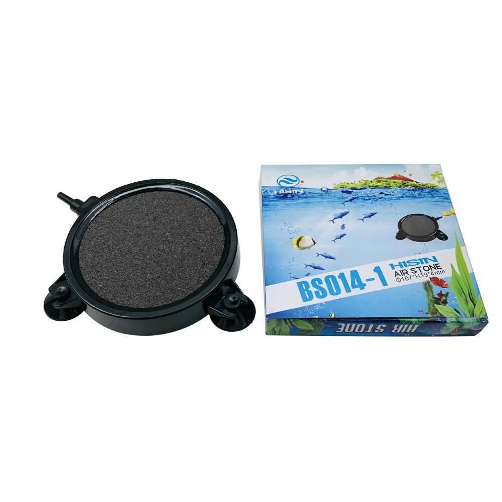 HiSin 4.2" X 0.8" Disk Air Stone With Suction Cups for Aquarium & Hydroponics