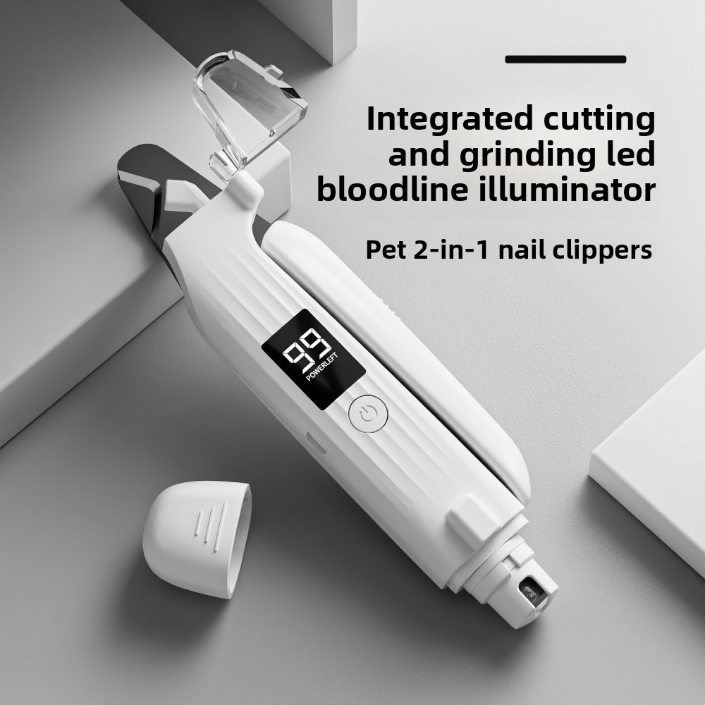 Electric Rechargeable Dog & Cat Nail Clipper Trimmer and Grinder with LED Light