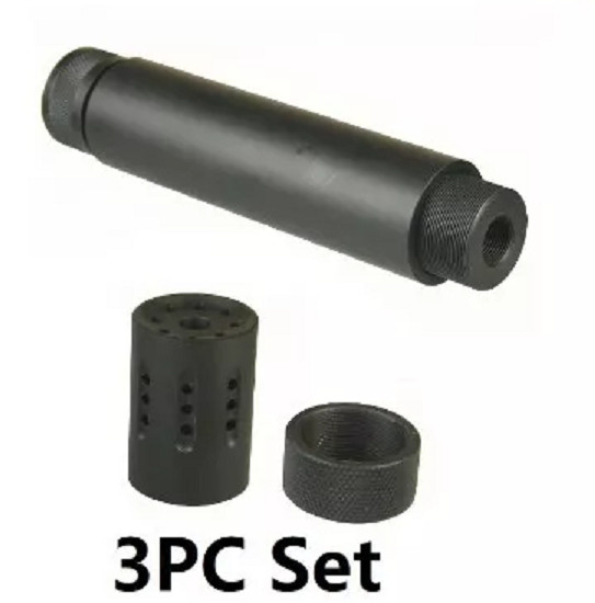 5.56 .223 Aluminum 1/2X28 Slip Over Linear Comp Tube + Muzzle Brake/Protector