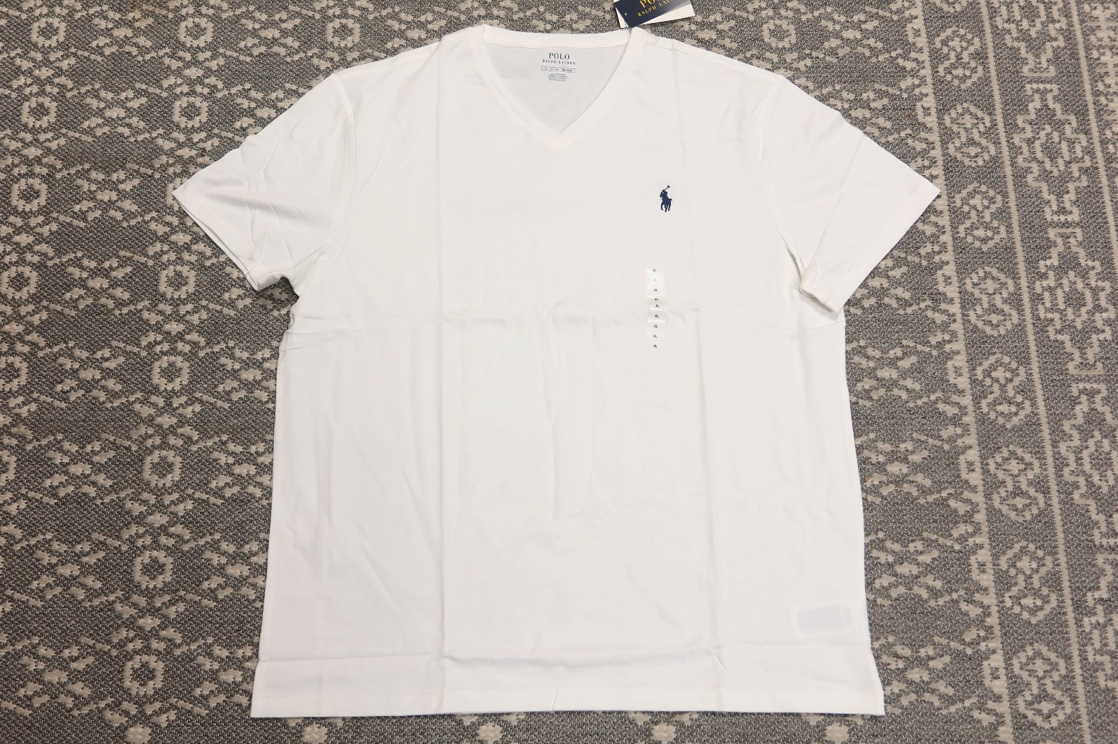 Polo Ralph Lauren Men's V-Neck T-Shirt Tee XL White New