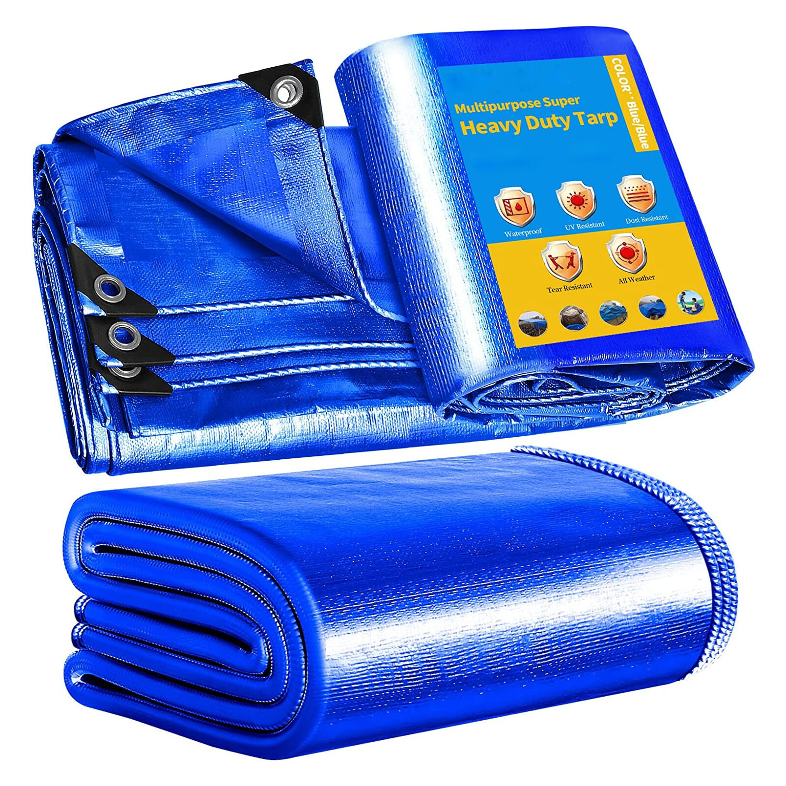 20 Mil Super Heavy Duty PVC Tarp - Waterproof Canopy Cover Tarpaulin Sun Shade