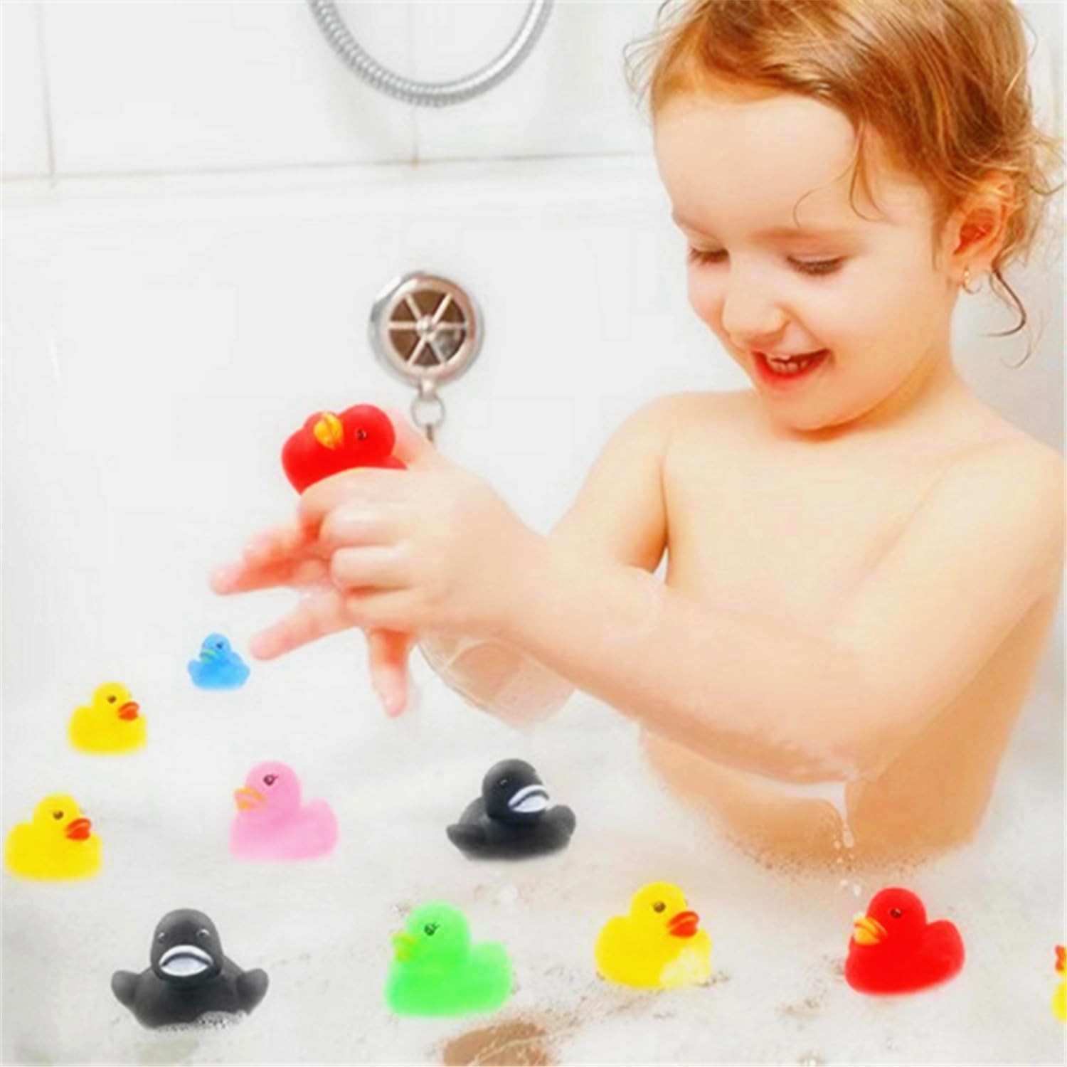 50pcs Rubber Ducks in Bulk,Assortment Duckies for Jeep Ducking Floater Bath Toys