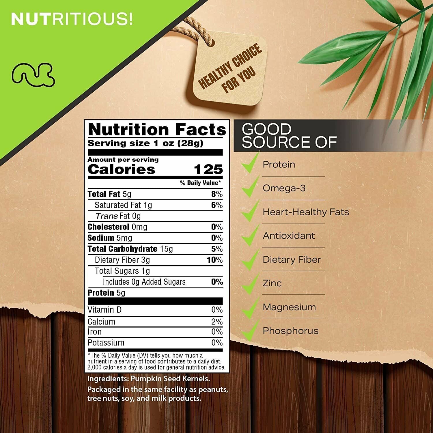 Nut Cravings - Raw Pumpkin Seeds Pepitas, Unsalted, Shelled, (80oz - 5 LB)...