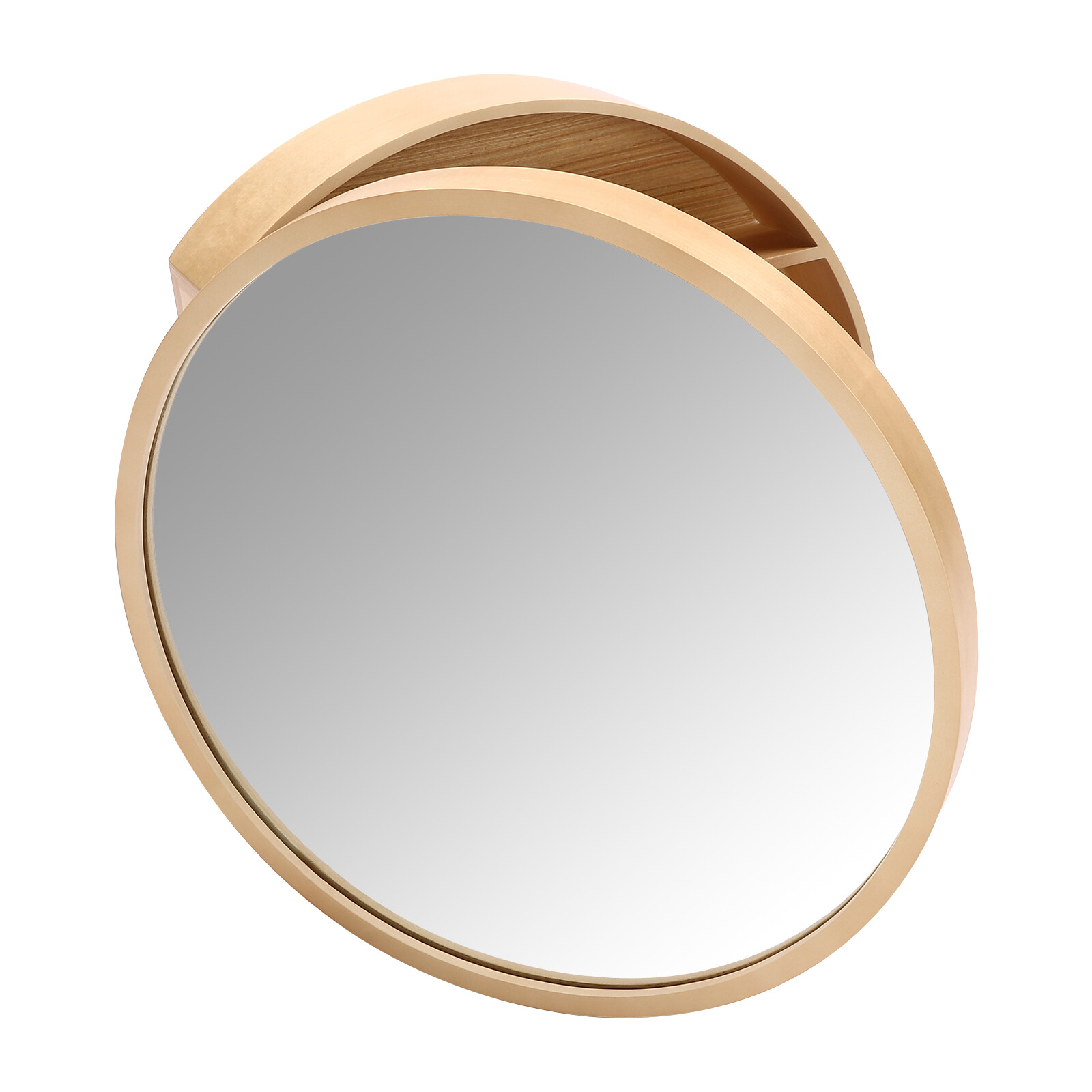 Mirror Cabinet Round Bathroom Mirror Cabinet with Hidden Storage Wall-mounted