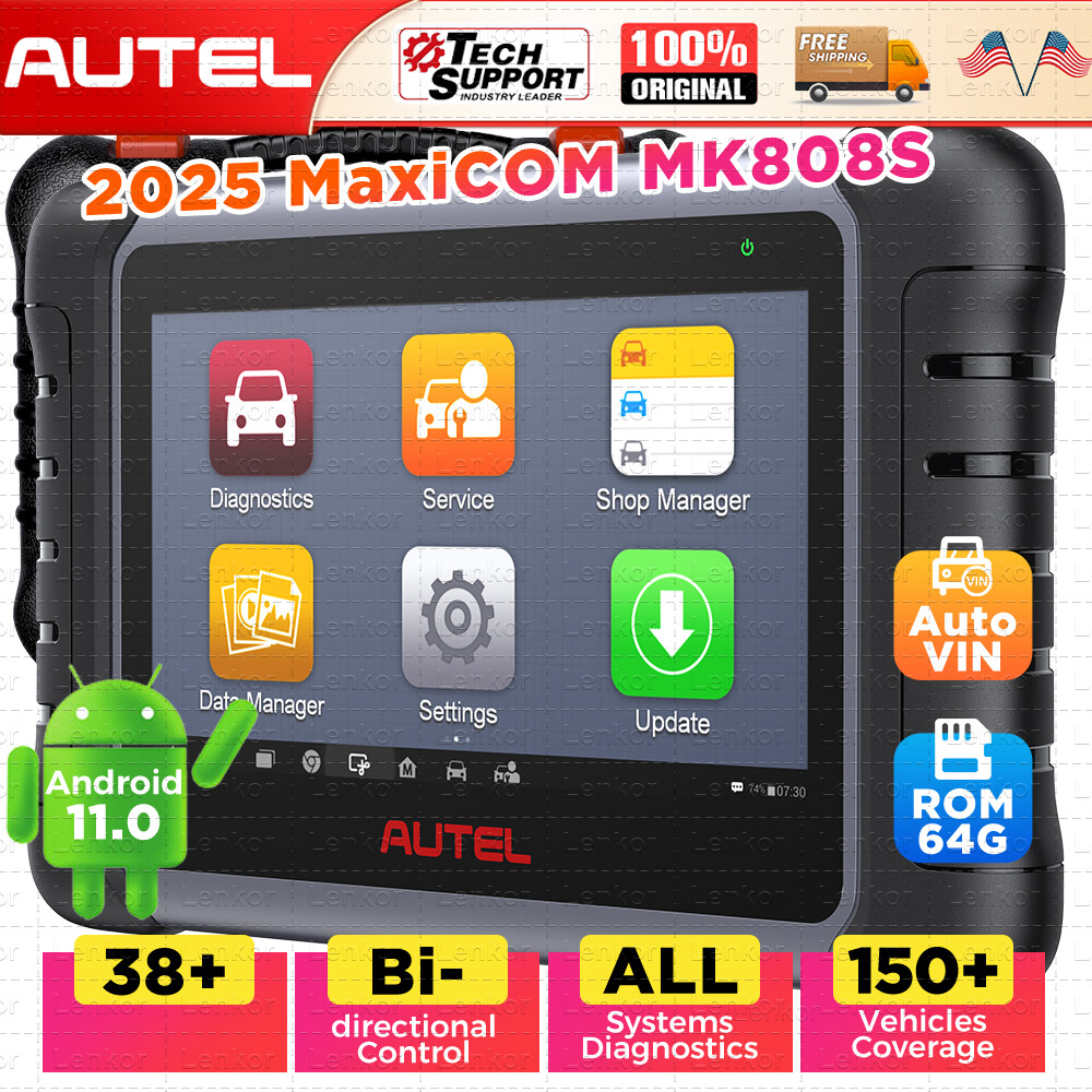 2025 Autel MaxiCOM MK808S MX808S Bidirectional Car Diagnostic Scanner Key Coding