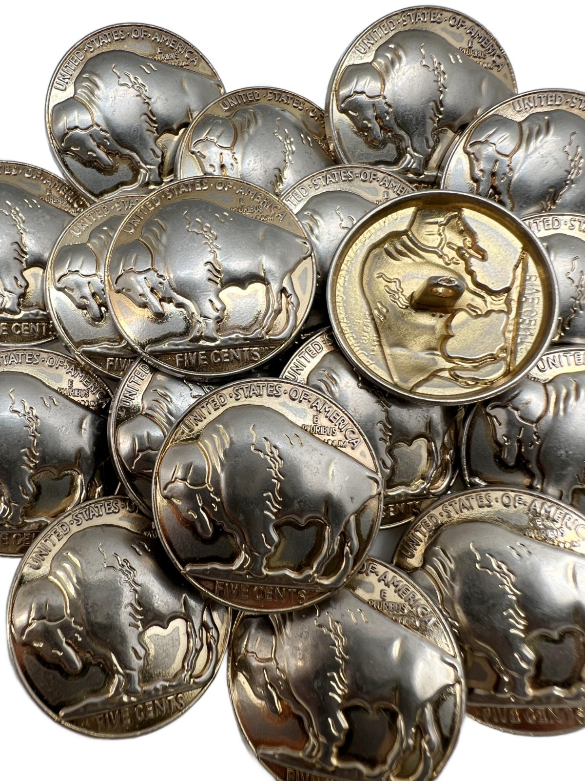 10PC Rustic Gold Buffalo Rustic Metal Buttons Shank Buttons 1" 26mm