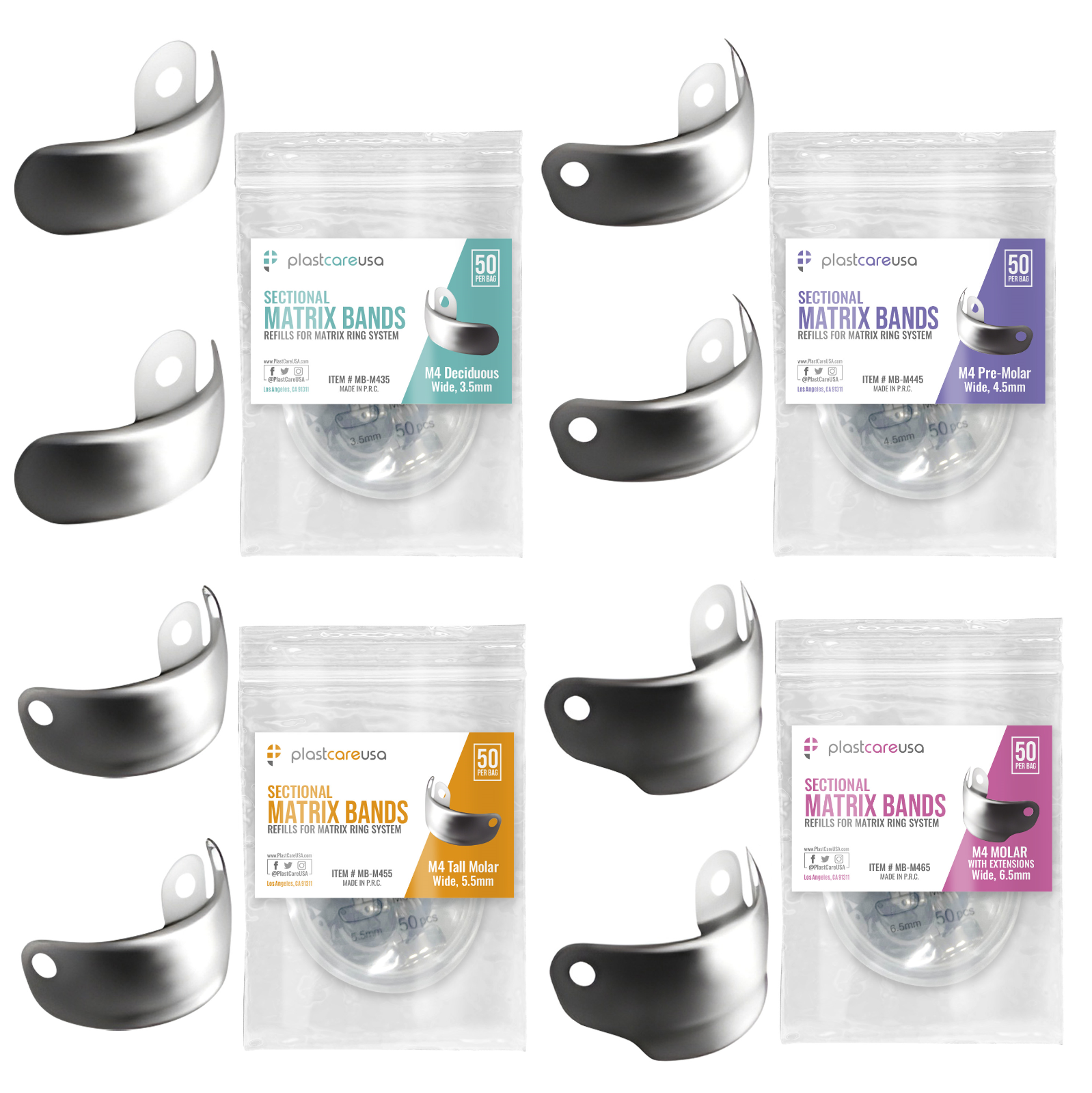 Dental Metal Matrices Sectional Molar Matrix Refill Soft Band (Choose Size/Qty)