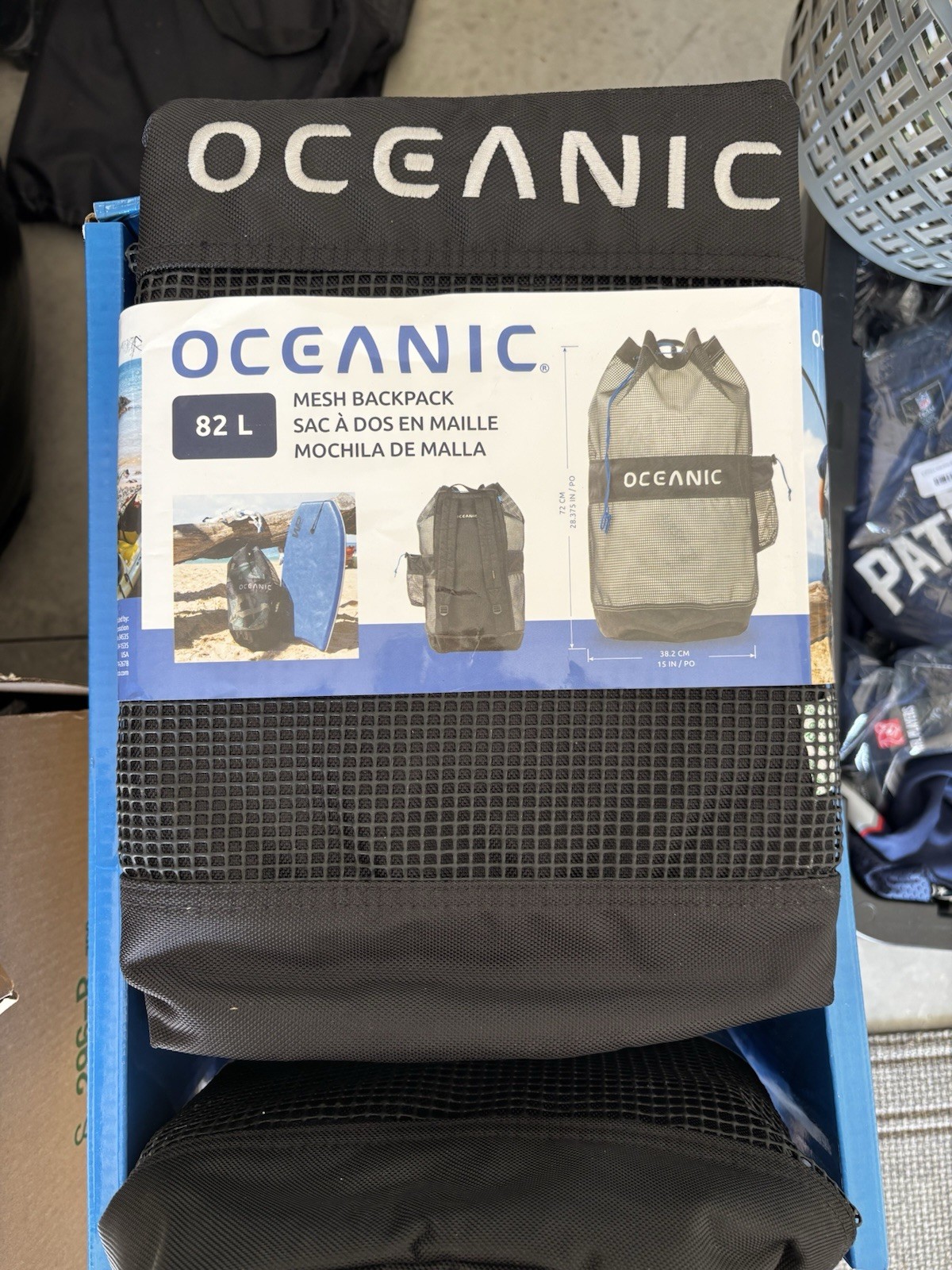 New Oceanic Mesh Backpack Gear Bag 82L Black Scuba Dive Snorkel Beach Swim