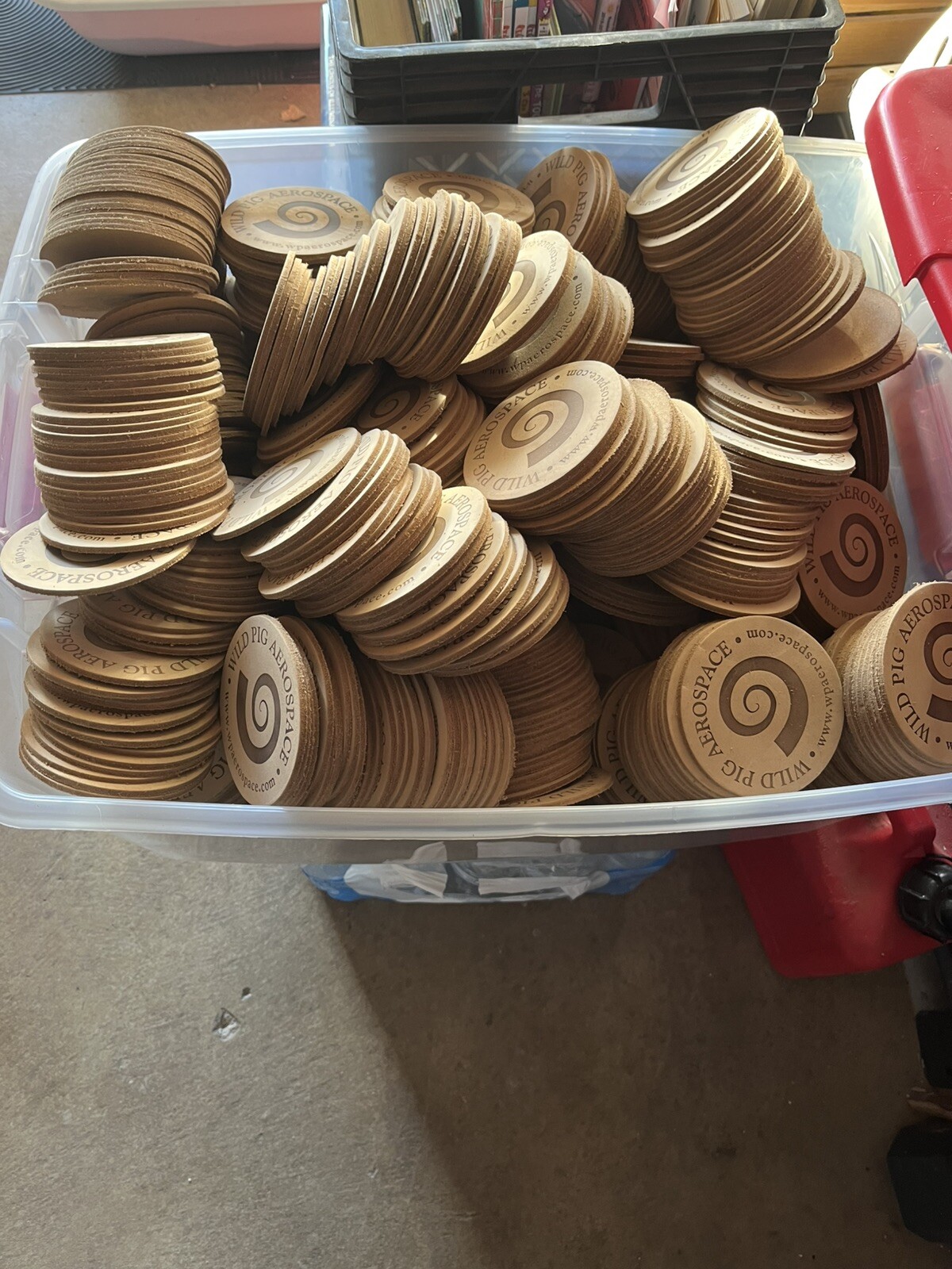 Lot Of 1500 Leather Beer Drink Coasters Wild Pig Aerospace Pilot USAF