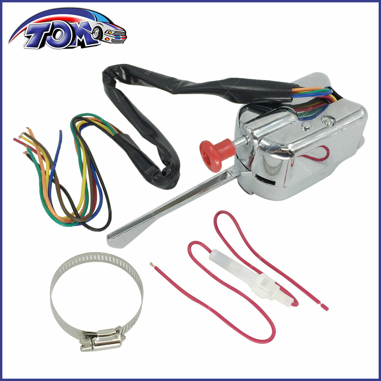 NEW CHROME 12V UNIVERSAL STREET HOT ROD TURN SIGNAL SWITCH FOR FORD GM BUICK