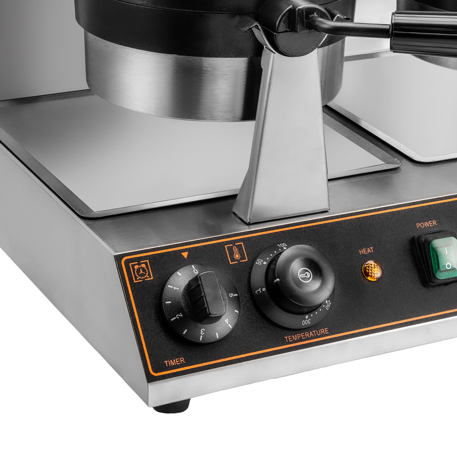 2400W Dual Head Non-Stick Breakfast Round Belgian Waffle Maker Commercial