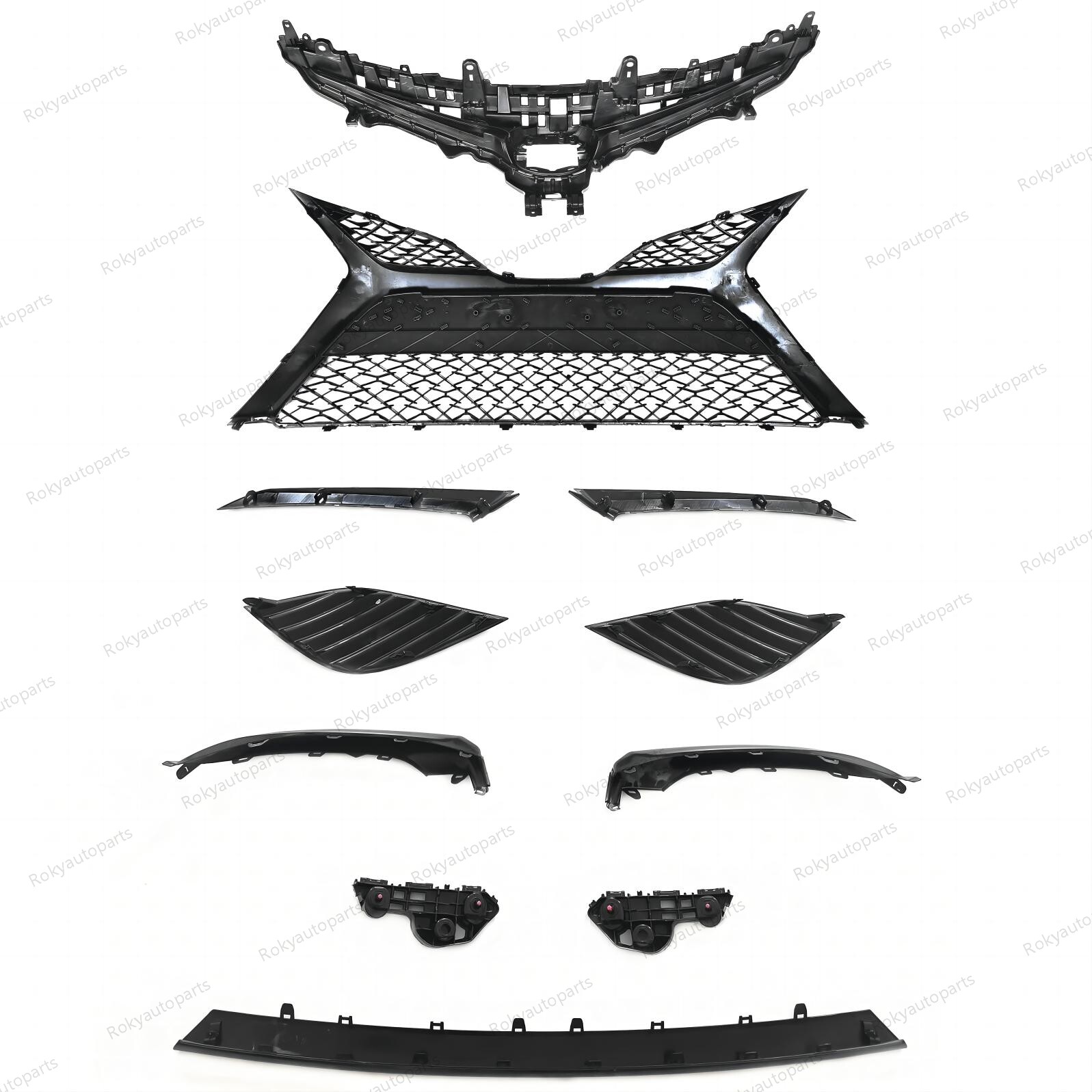 For Camry SE 2018-2020 Front Bumper Upper Lower Grille Mesh Molding Trim + Cover