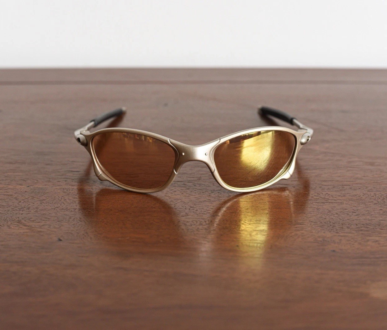 Retro Oakley-Like Juliet X-Metal Y2K Sports Sunglasses. Gold Lens. No Case