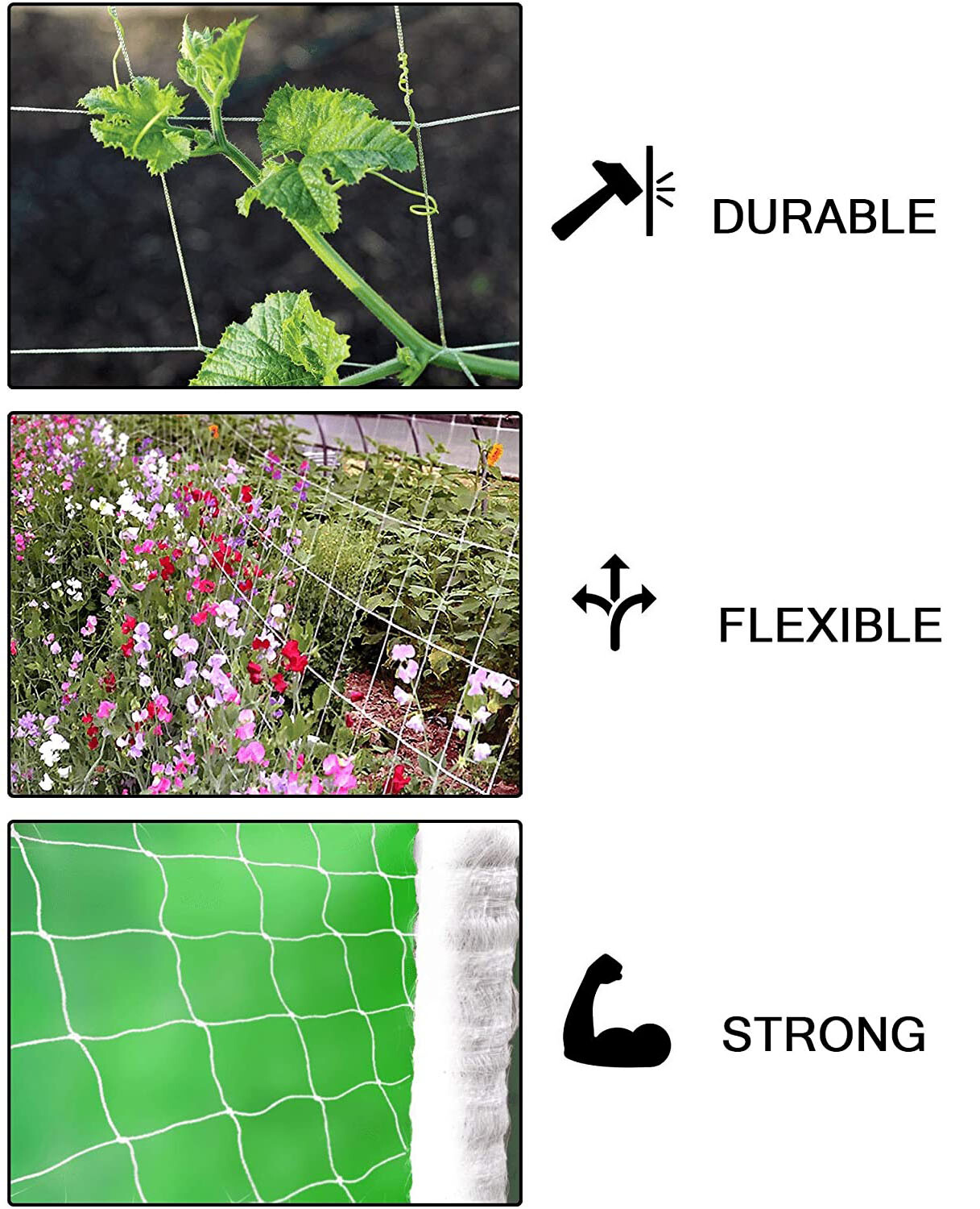 TRELLIS NETTING 5'x100' Plastic Plant Support Garden