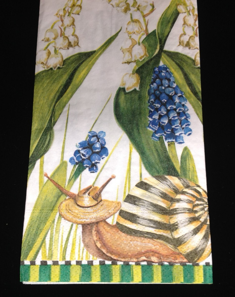 Mackenzie Childs Summer Snail Guest Paper Napkin (1) for Decoupage