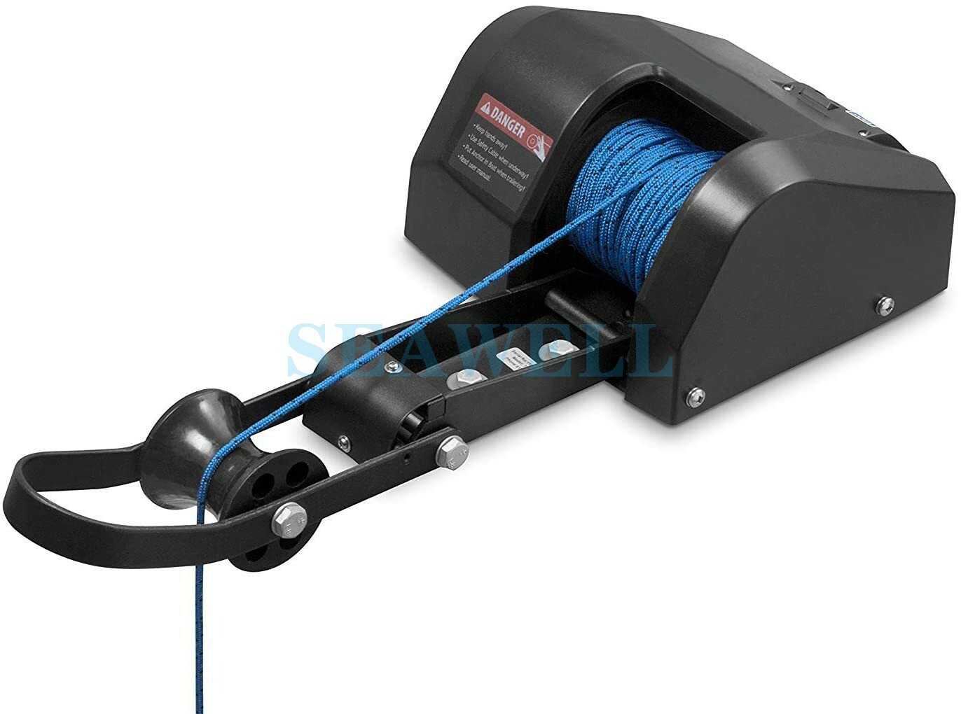 35 LBs Boat Saltwater Electric Anchor Winch With Wireless Remote Control black