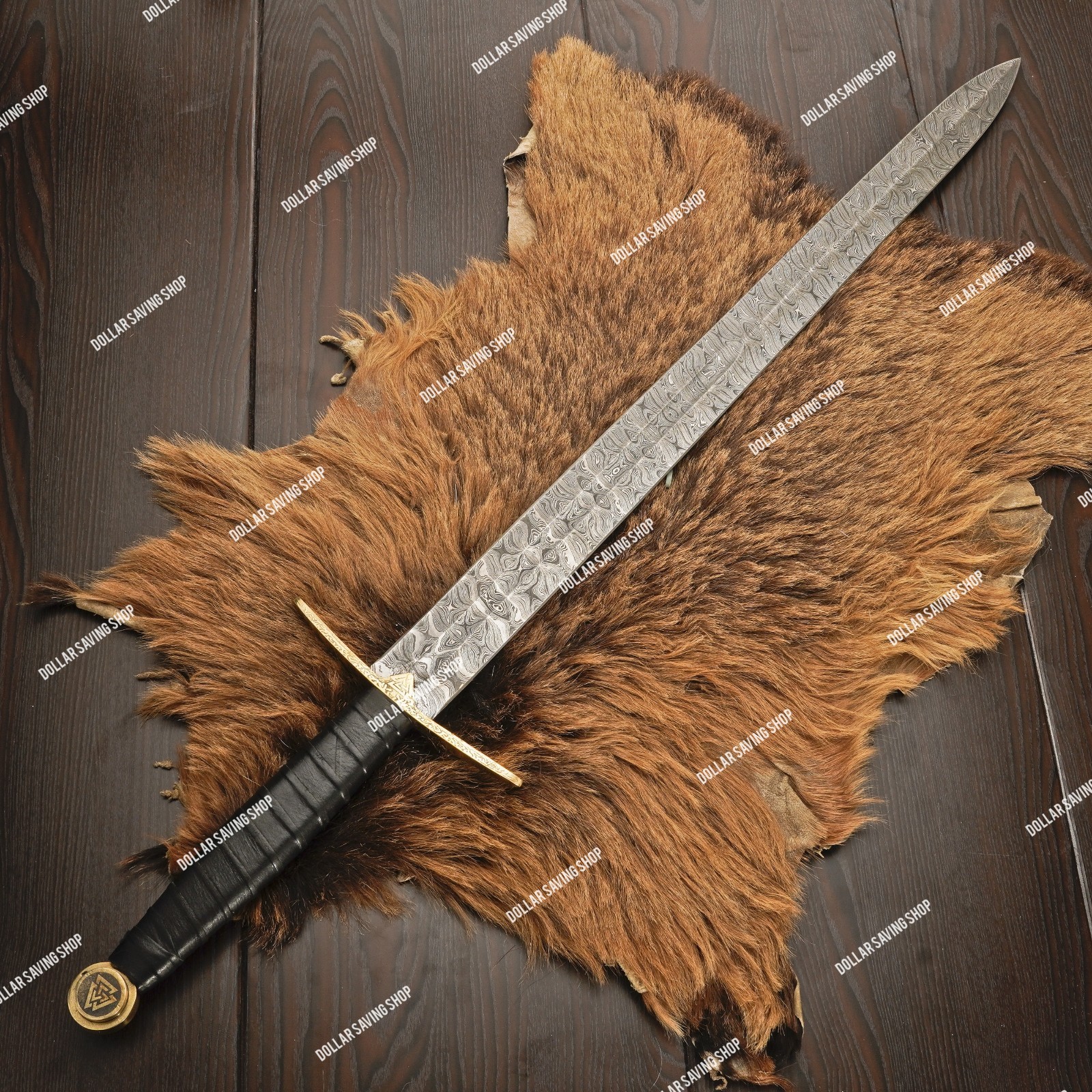 Damascus Steel Viking, Einherjar Blade of Valhalla / Norse Inspired long sword.