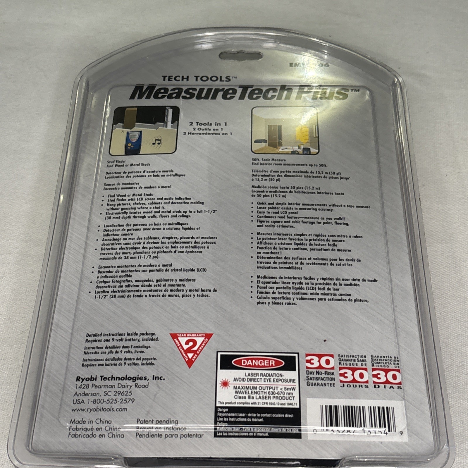 RYOBI EMTP006 Sonic Measure & Stud Finder Measure Tech Plus New