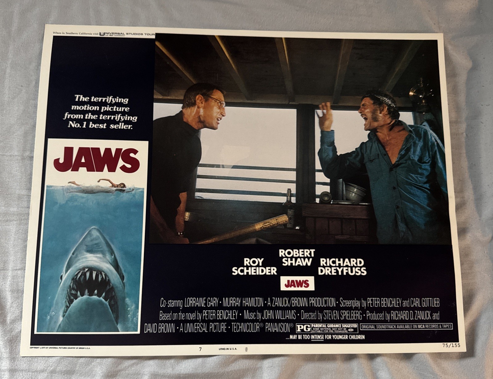 JAWS Original 1975 Movie Deluxe Lobby Cards Near Set 7 Of 8 11x14 + Promo Packet