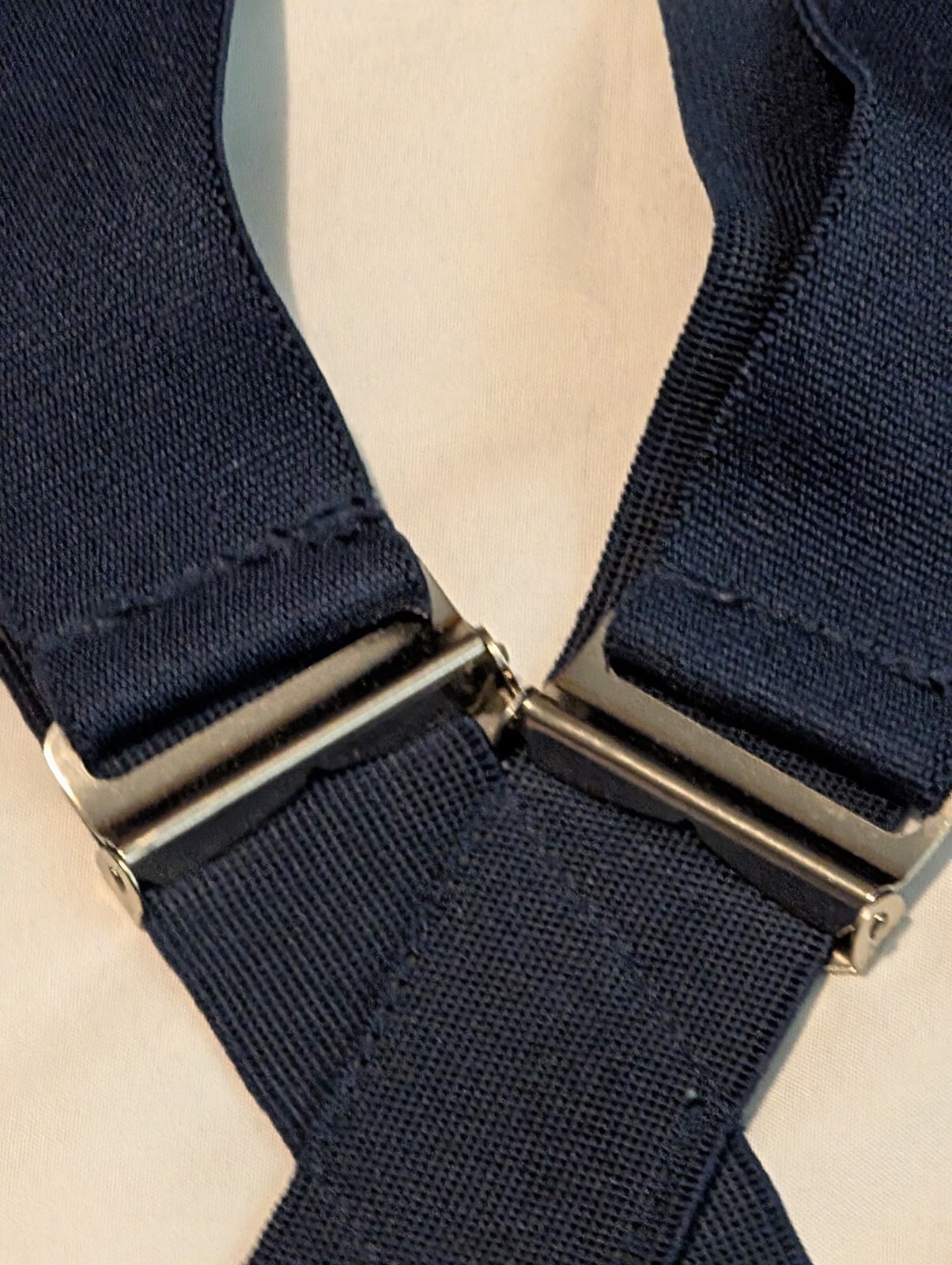 Youth/Teen Front To Back 4 Clip Suspenders Unbranded Navy Blue 1-3/8" Wide