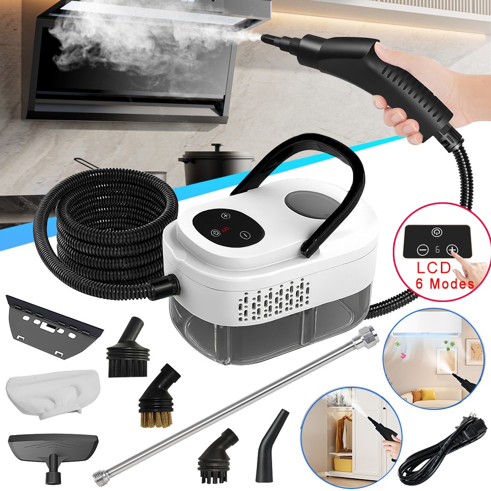 2500W LCD Maquina de limpieza a vapor limpiador para auto carro casa hogar US