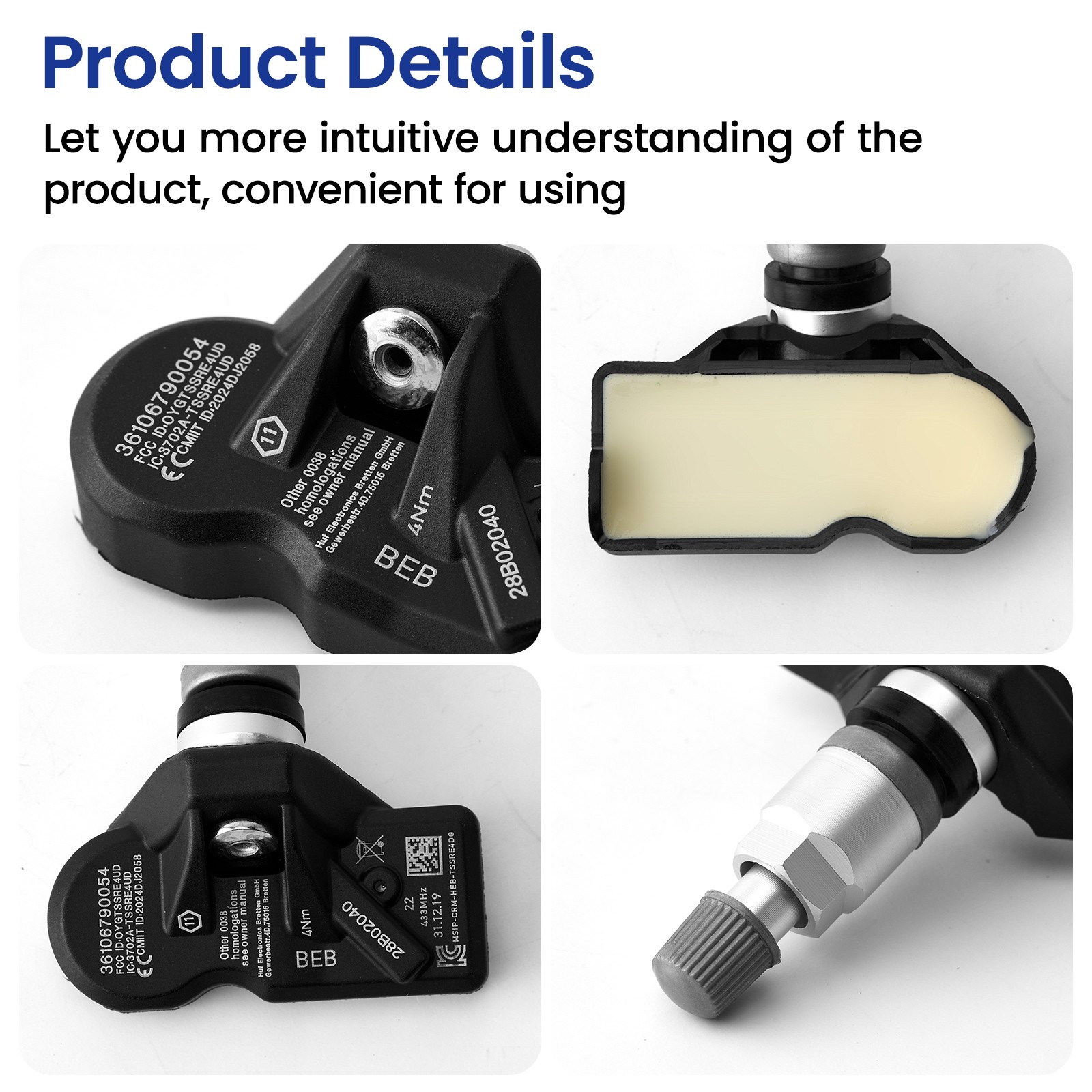 4PCS TPMS Tire Pressure Sensor For BMW Mini 36106790054 36106790054