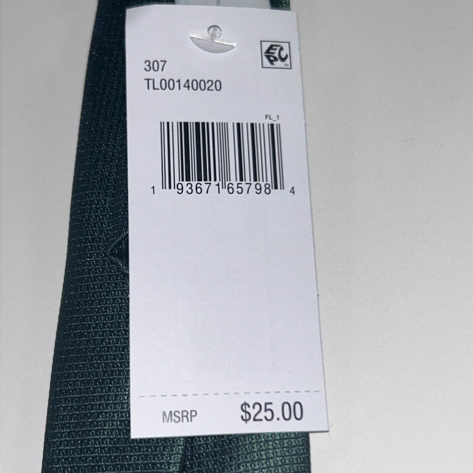 Tommy Hilfiger Boy's Green Zipper Tie New with Tags Free Shipping