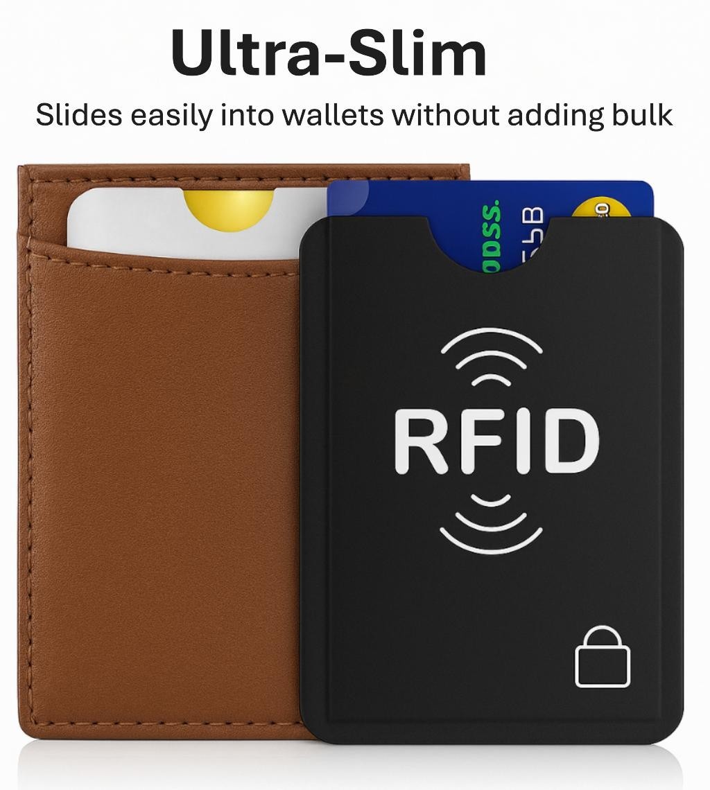 RFID Blocking Sleeve for Credit ID Card - Aluminum NFC Protector Holder (6 Pack)