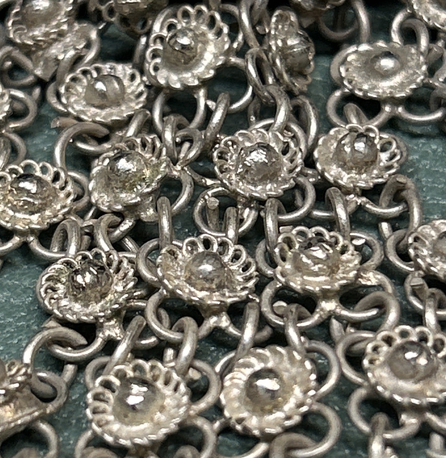 Bedouin Hand Jewelry with Silver Lace-style Harness Arabian Bracelet/Ring UNIQUE