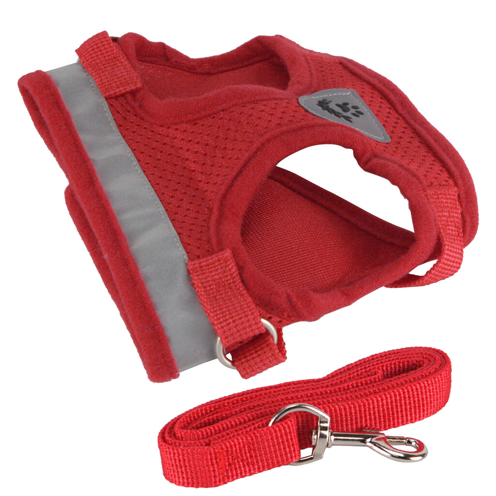 Small Dog Puppy Pet Harness Breathable Mesh And Leash Set Vest Chest Strap XS-XL