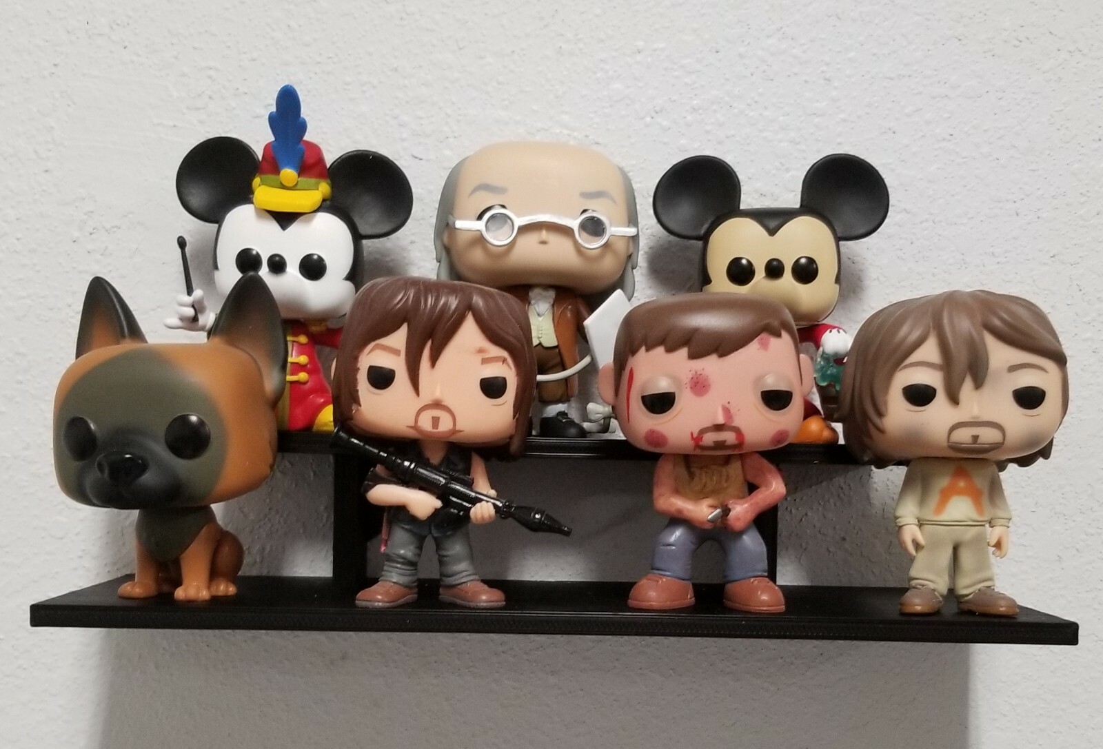 12 inch Long Black 2-Tier Display Wall Shelf for small Items and Figurines